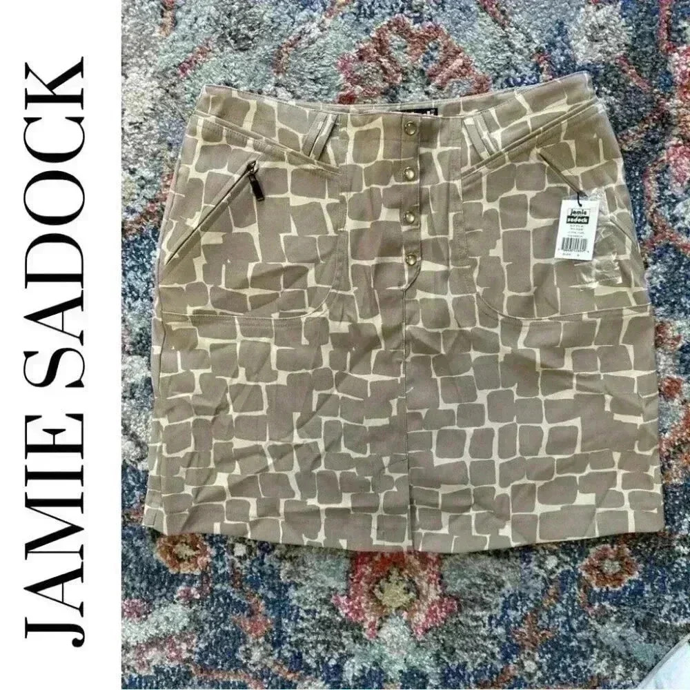Jamie Sadock Golf Skort Tan Beige Animal Print Size  6